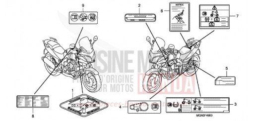 ETICHETTA DI AVVERTIMENTO CBF600SA di 2010